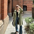Military Green Mid-Length Trench Coat